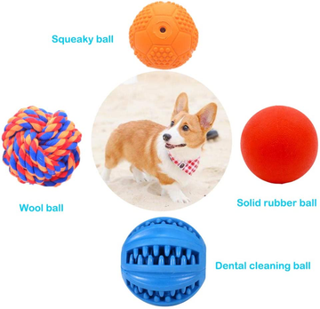 4 Pack Puppy Balls, Puppy Teething Ball